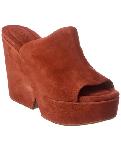 Clergerie Dolcy Suede Platform Sandal In Red