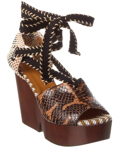 Clergerie Dotys Leather Platform Sandal In Brown