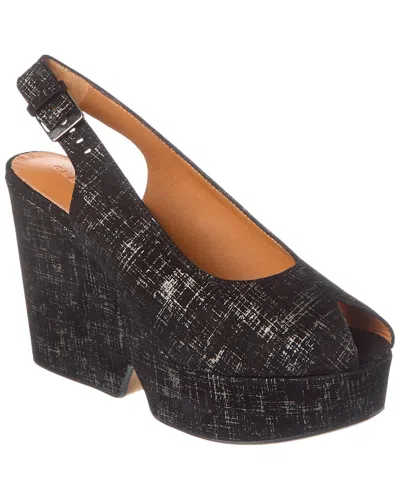 Clergerie Dylan 4 Suede Slingback Sandal In Black