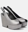 Clergerie Dylan Metallic Leather Wedge Sandals In Metallic