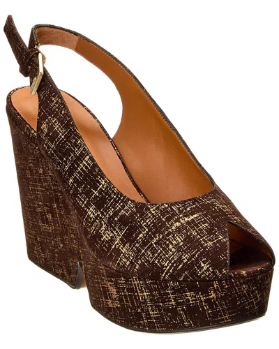 Clergerie Dylan Suede Platform Sandal In Brown