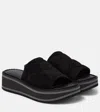 Clergerie Fast Suede Platform Slides In Black