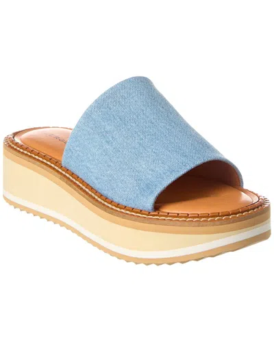 Clergerie Fastj Denim Platform Sandal In Blue