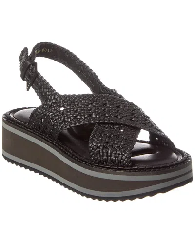 Clergerie Fritz Raffia Platform Sandal In Black