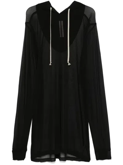 RICK OWENS HOODIE T-SHIRT,RR01E5285.JCR 09 BLACK