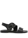 Clergerie Ilona Flat Sandals In Black
