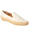 Clergerie Irmis Embossed Leather & Raffia Loafer In White