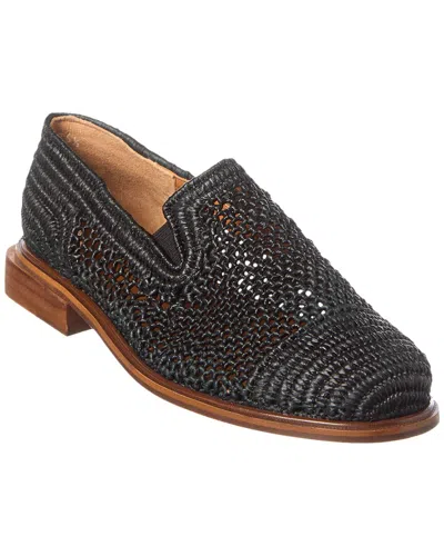 Clergerie Jaden Raffia Loafer In Black