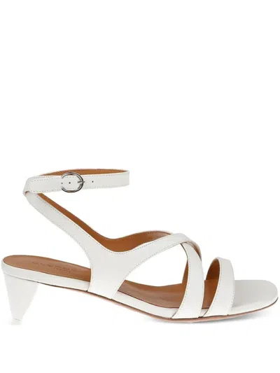 Clergerie Lolita Crossover Ankle-strap Sandals In White