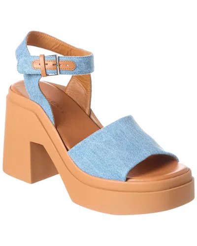 Clergerie Nelio Denim Platform Sandal In Blue