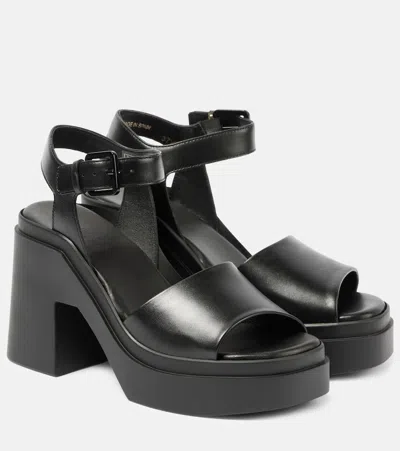 Clergerie Nelio Leather Platform Sandals In Schwarz