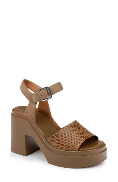 Clergerie Nelio Platform Sandal In Wood Whips