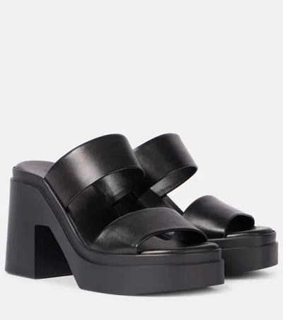 Clergerie Next 110 Leather Platform Mules In Black
