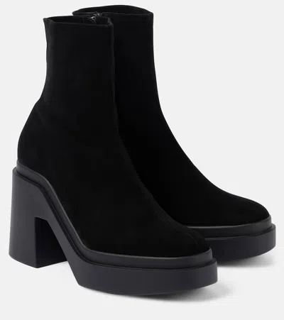 Clergerie Nina 100mm Suede Boots In Black