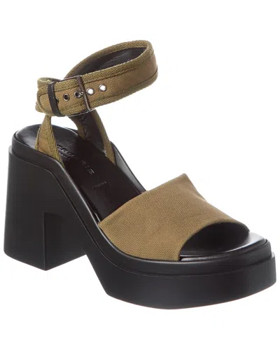 Clergerie Noet Canvas & Leather Platform Sandal In Brown