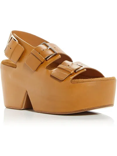 Clergerie Paris Elva Womens Leather Block Heel Platform Sandals In Multi