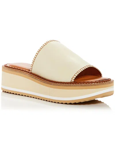 Clergerie Paris Fastsp Womens Faux Leather Platform Slide Sandals In Multi