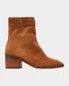 Clergerie Paris Tao City Calfskin Ankle Booties In Rust Crust