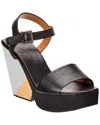 Clergerie Pearl Leather Platform Sandal In Black