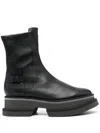 Clergerie Platform Sole Leather Ankle Boots In Black