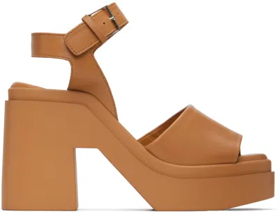 Clergerie Tan Nelio Heeled Sandals In 677 Longcalf