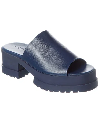 Clergerie Wiam Leather Platform Sandal In Blue