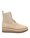 Clergerie Woman Ankle Boots Beige Size 8.5 Leather In Beige