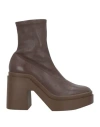 Clergerie Woman Ankle Boots Dark Brown Size 7 Lambskin In Brown
