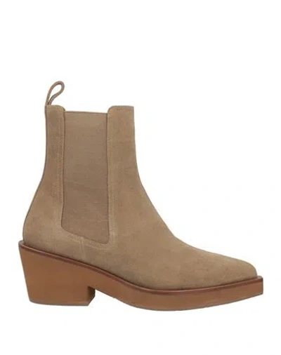 Clergerie Woman Ankle Boots Khaki Size 6 Leather In Neutral