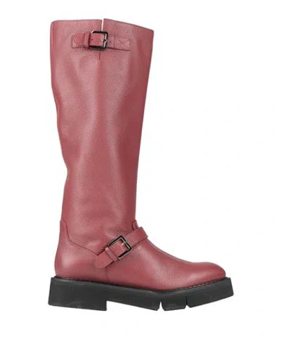 Clergerie Woman Boot Garnet Size 9.5 Leather In Red