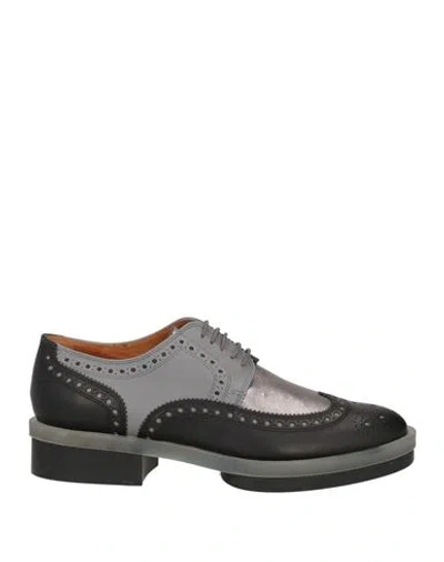 Clergerie Woman Lace-up Shoes Black Size 7 Soft Leather In Grey