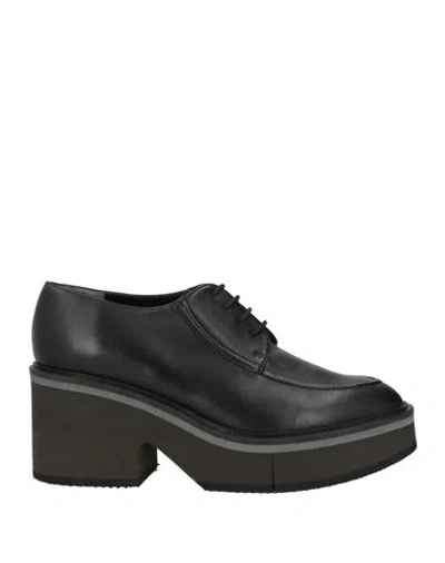 Clergerie Woman Lace-up Shoes Black Size 7.5 Lambskin