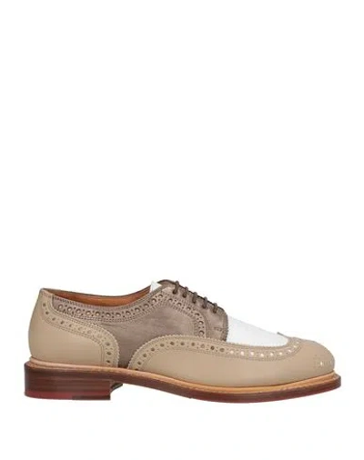 Clergerie Woman Lace-up Shoes Sand Size 7 Leather In Beige
