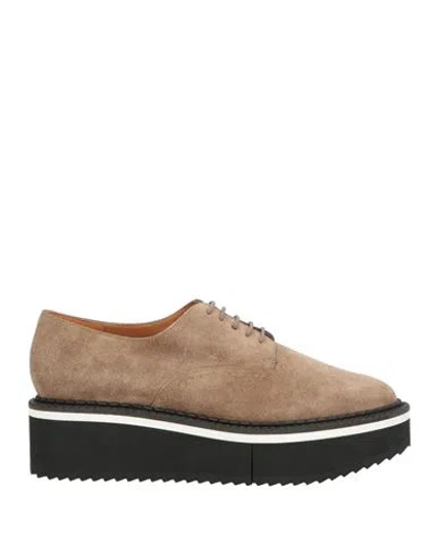 Clergerie Woman Lace-up Shoes Taupe Size 5 Leather In Gray