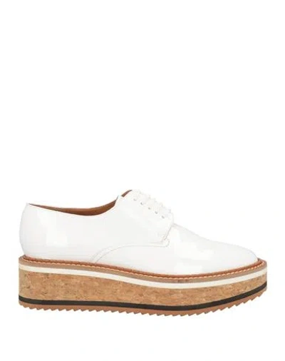 Clergerie Woman Lace-up Shoes White Size 5 Soft Leather