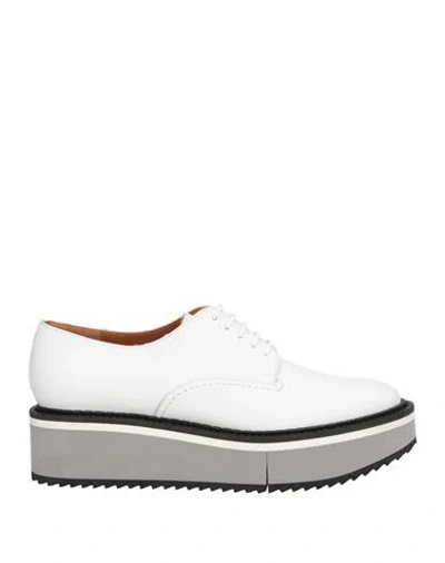 Clergerie Woman Lace-up Shoes White Size 7.5 Leather