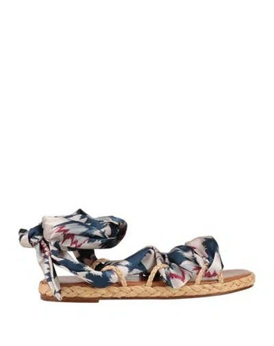Clergerie Woman Sandals Beige Size 7 Textile Fibers, Straw