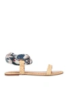 Clergerie Woman Sandals Beige Size 10 Textile Fibers In Beige
