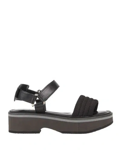 Clergerie Woman Sandals Black Size 5.5 Lambskin, Textile Fibers