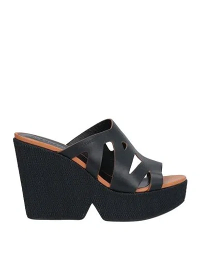 Clergerie Woman Sandals Black Size 7.5 Leather In Multi