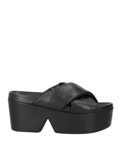 Clergerie Woman Sandals Black Size 7.5 Soft Leather In Multi