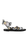 Clergerie Woman Sandals Black Size 7.5 Textile Fibers, Straw In Black