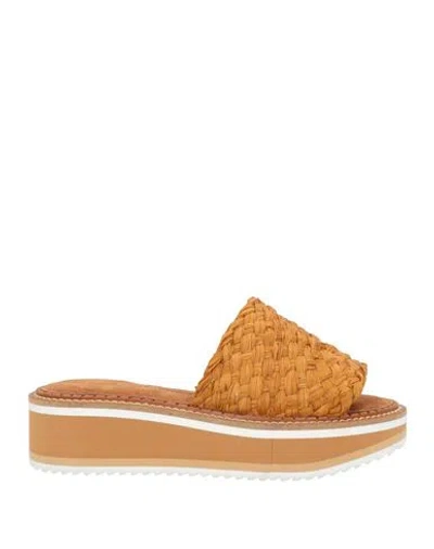 Clergerie Woman Sandals Camel Size 5 Straw, Goat Skin In Beige