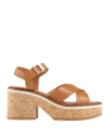 Clergerie Woman Sandals Tan Size 7 Lambskin