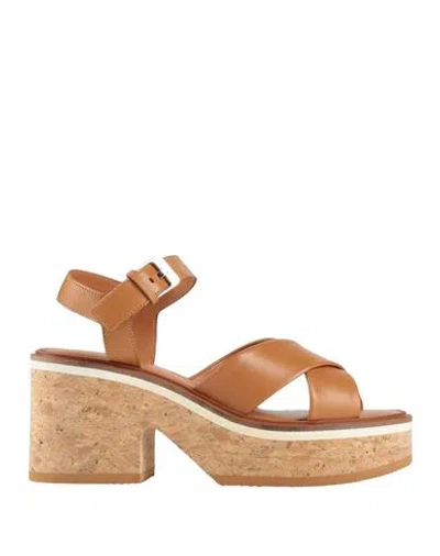 Clergerie Woman Sandals Tan Size 7 Lambskin