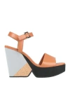 Clergerie Woman Sandals Tan Size 8.5 Lambskin In Brown