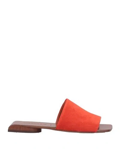 Clergerie Woman Sandals Tomato Red Size 5.5 Soft Leather