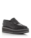 Clergerie Bahati Leather Platform Loafers In Blk Nap