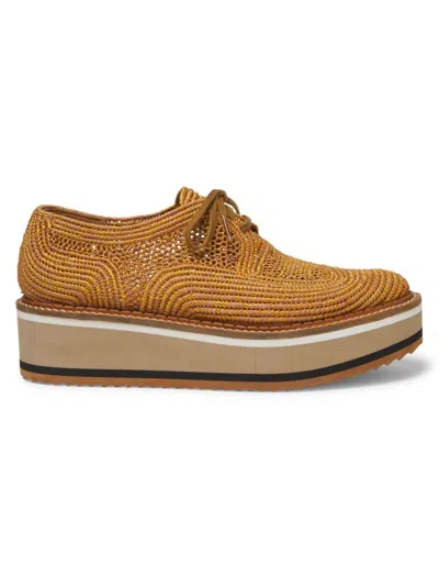 Clergerie Women's Birdie2 Raffia Derbys In Longan Gold