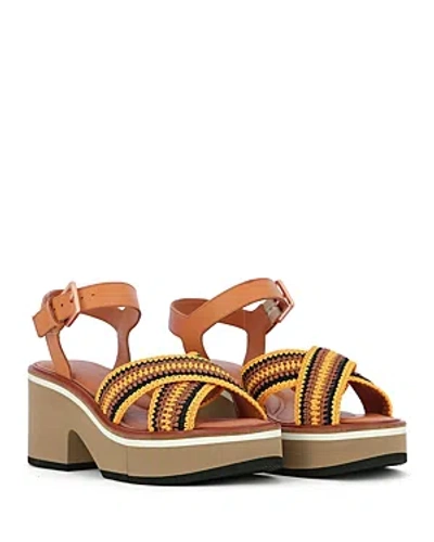 Clergerie Women's Carya Woven Platform Sandals In Yellow